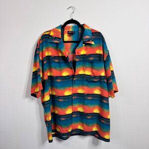 BOFF Hawaiian Sunset Print Button-Up Shirt Size XL
